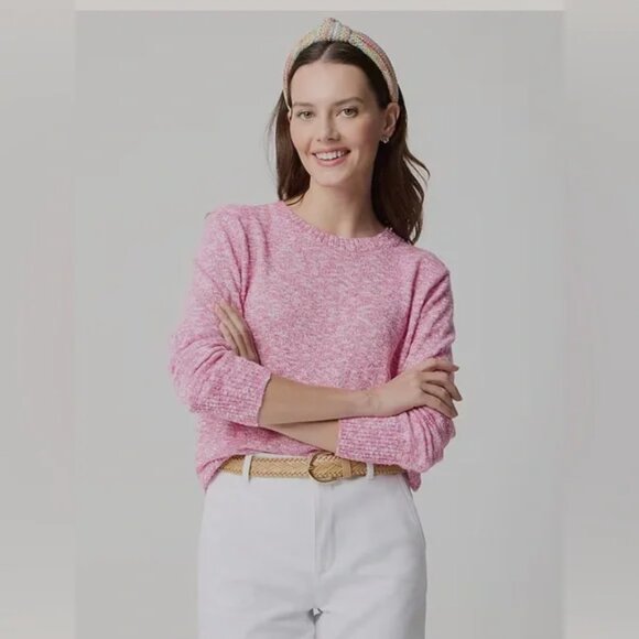 J. CREW factory Women's Pink Crewneck Beach Pullover Sweater - L - Picture 3 of 10